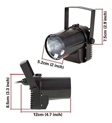 3 w Luz Azul Led Pinspot Spotlight Etapa Haz Bola Para Dj