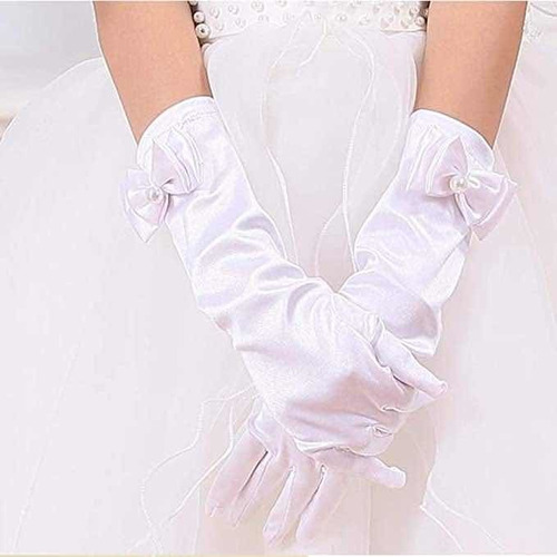 Guantes Blancos Largos Satin 29cm Disfraz Princesa Disney