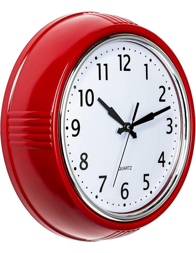 Reloj De Pared Bernhard Products, De 24 Cm ,color Rojo