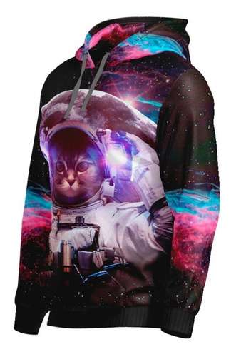 Imagen 5 de 5 de Buzo Hoodie Gato Astronauta Furiouspace