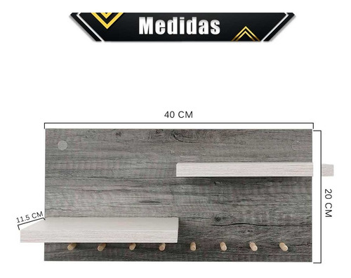 Perchero Organizador Porta Llaves De Pared Melamina Moderno