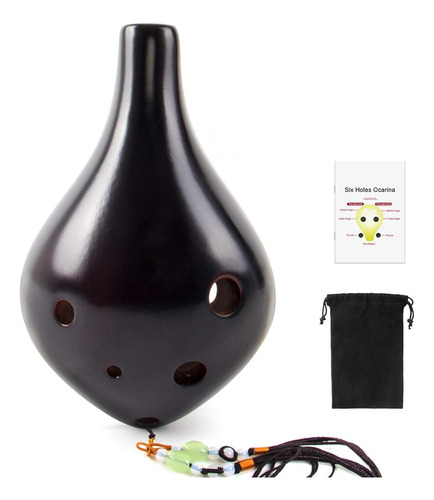 Aklot Ocarina 6 Hoyos Alto C Cerámica Smokey Brown Ocarinas 