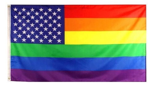 Bandera Gay Americano Lgbt 90cm X 60 Cm 