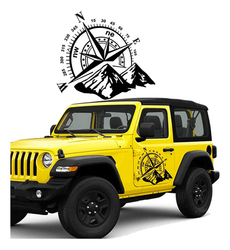 Pegatina Lateral Compass Mountain Dec Para Coche Todoterreno