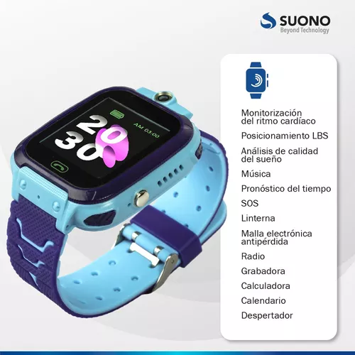 Reloj Inteligente Smartwatch Infantil Táctil Tarjeta Sim Azul