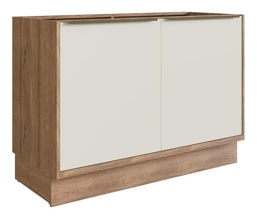 Balcão Cozinha 100% Mdf Édez Uno, 2 Portas 120cm, Off White