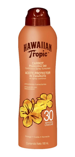Aceite Bronceador Spray De Zanahoria Hawaiian Tropic Spf30 