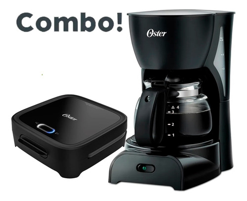 Kit Cafetera Oster Bvstdcdr5b + Sandwichera Ckstsm400 Negra