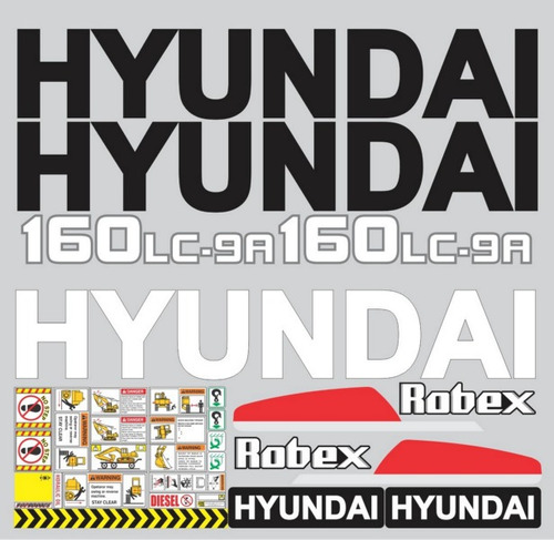 Kit De Calcomanías Para Hyundai Robex 160lc-9