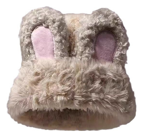 T Gorro De Peluche Con Orejas De Conejo Invierno Bufanda