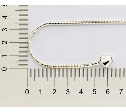 Pulseira Prata 925 Rabo Rato 3mm Para Berloques E Coração