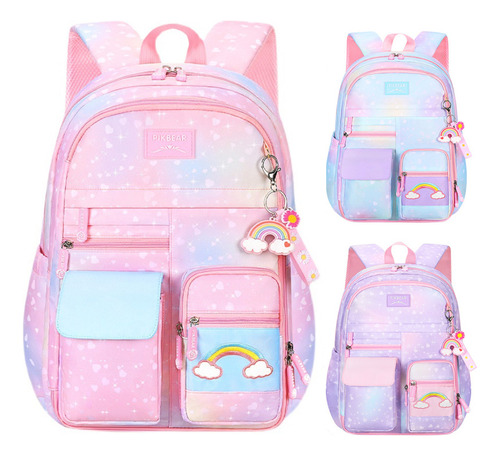 Mochila Infantil Para Niña Escolar, Mujer, Arcoíris