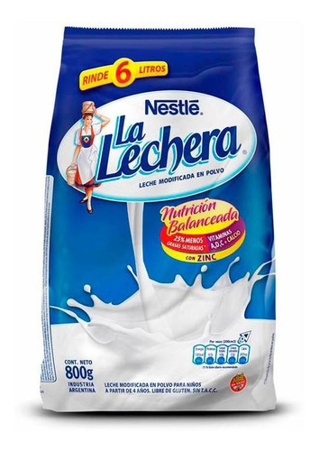 Pack X 36 Unid. Leche En Polvo  Cal-nutzin 800 Gr L.lechera