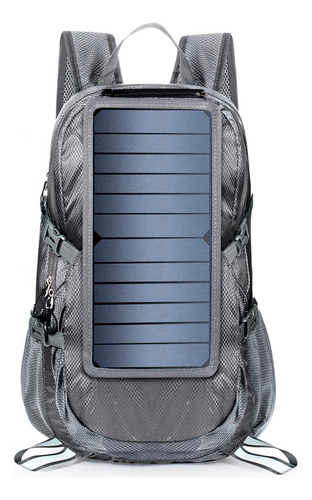 Mochila Solar Pv Light 30l Impermeável Placa Solar 6.5w Cor Cinza-escuro Desenho Do Tecido Lisa