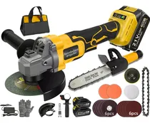 Comprar Esmeriladora Angular Inalámbrica + Motosierras 2 En 1