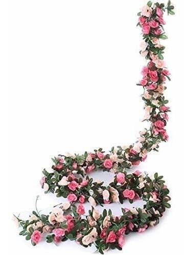 Guirnaldas De Flores Artificiales 5u. De 2.5m/ Rosas