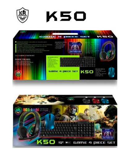 K50 Teclado Combo Usb Gaming K90 4 En 1 Mouse  