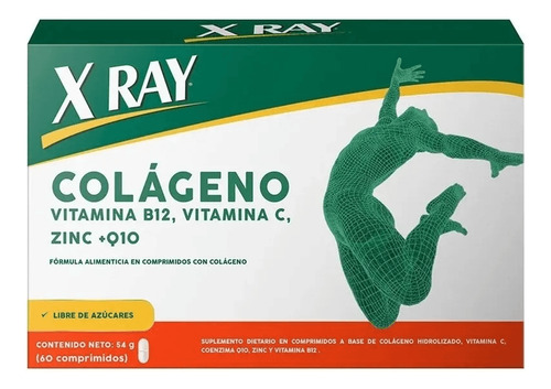 X Ray Colágeno Vitamina B12, Vitamina C, Zinc+q10 54g 60comp