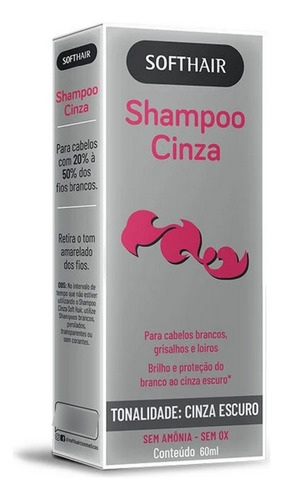 Shampoo Cinza Escuro 60 Ml Softhair