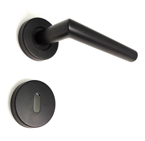 Media Manija Picaporte Puerta Frente Acero Inox Negro Satina