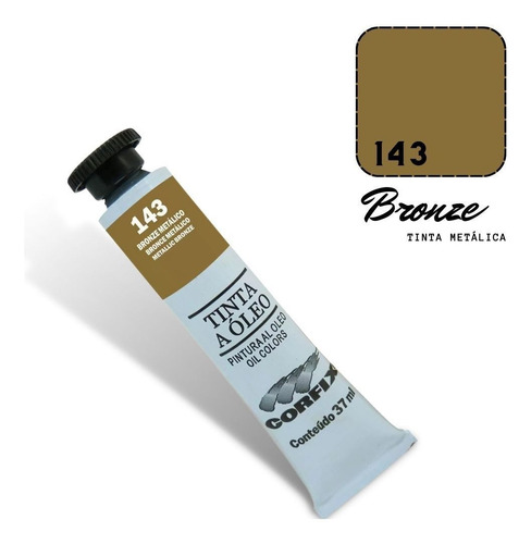 Tinta Óleo 37ml Metálica 143 Bronze Corfix Cor do óleo Bronze 143