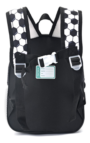 Mochila Infantil Skora Fun Team Diseño Deportivo Con Espalda Color Negro Diseño De La Tela Fútbol