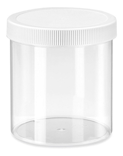 Frascos De Plástico Transparentes 473ml, Tapa Blanca24/paq