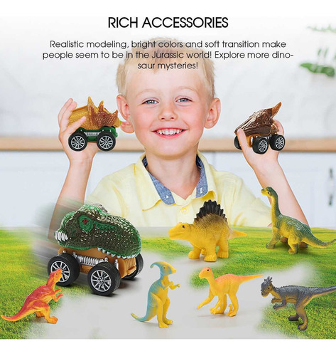 Juego De Coche Trasero De Juguete Modelo De Dinosaurio Con