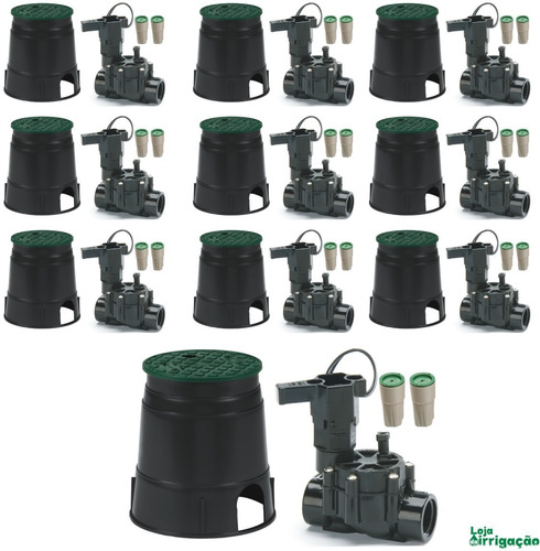 Imagem 3 de 5 de Combo 10 Válvulas 100dv + 10 Caixas + 20 Conectores Rainbird