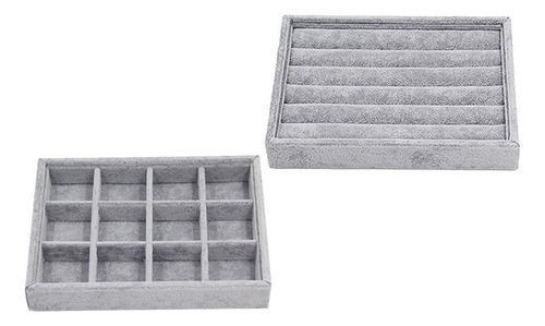 2x Caja De Exhibición De Brazalete De Bandeja Pendiente
