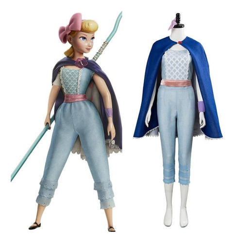 Toy Story 4 Bo Peep Disfraz De Cosplay Azul Para Mujer