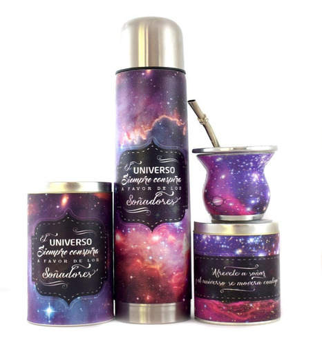 Imagen 1 de 4 de Set Matero Equipo De Ecocuero - Kit De Mate - Universo