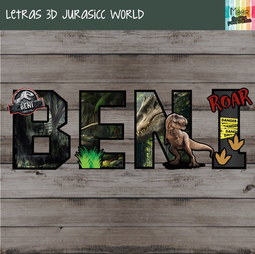 5 Letras 3d Jurassic Park Jurassic World Candy Decoracion