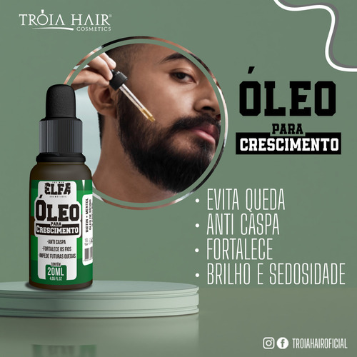 Kit Barbearia Shaving + Balm + Óleo P/ Crescimento Elfa 4man