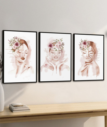 Quadros Decorativos Procedimentos Estéticos Clínica Moldura