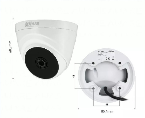 Imagen 3 de 4 de Camara Seguridad Dahua Domo 1080p Full Hd 2mpx Interior 3.6mm