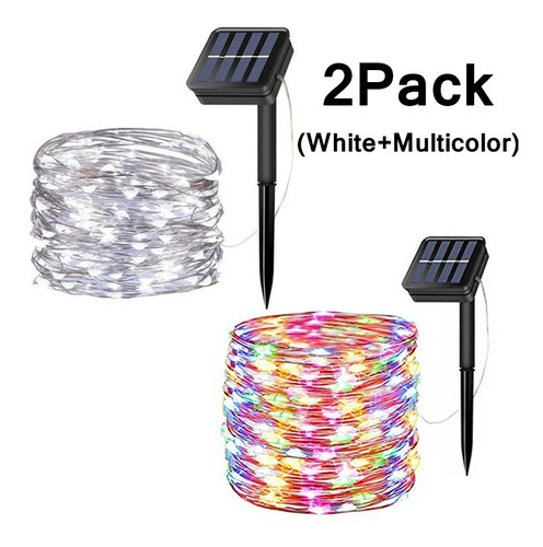Pack De 2 Luces Solares Impermeables Para Navidad, Vacacione