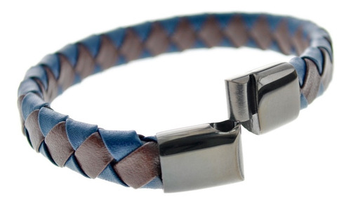 Imagen 5 de 7 de Pulsera De Hombre D&k Cuero Autentico Y Acero Bch198