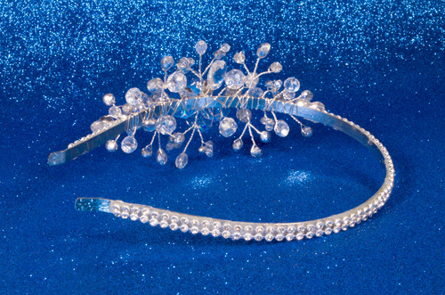 Diadema Tocado Cristal Perla Brillante Dama Dulce Hadas