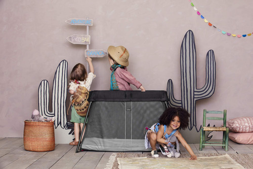 Cuna De Viaje Babybjörn De Color Negro Claro Con Colchón Bla