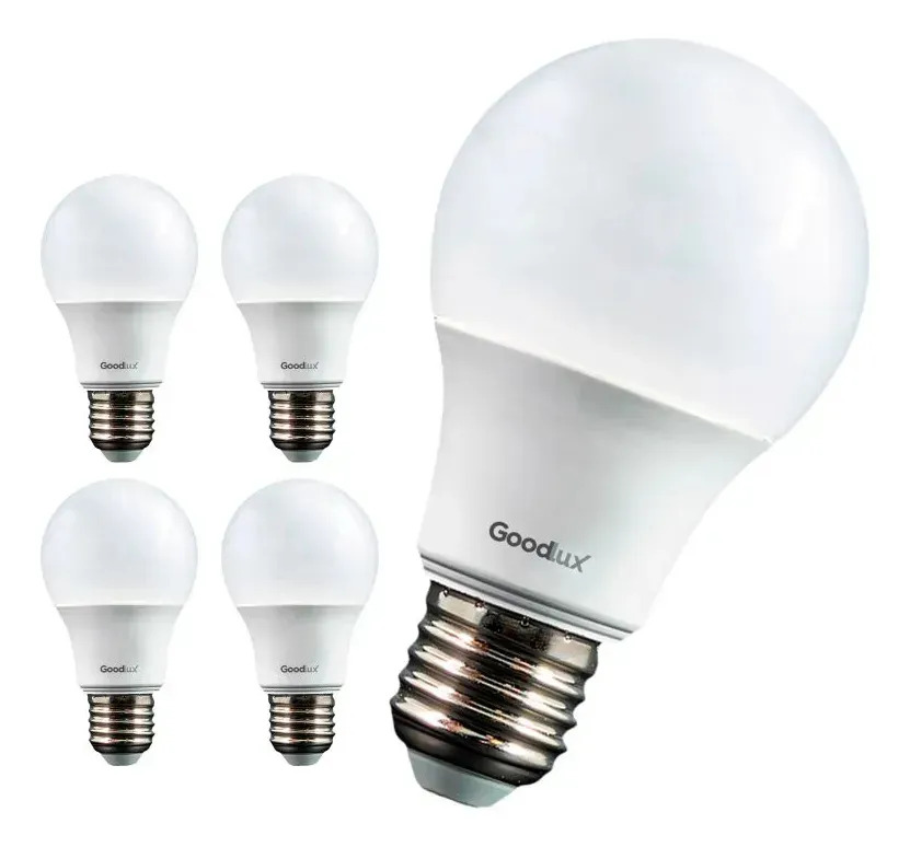 Kit 5 Lampada Led 12w Bulbo 6500k Branco Frio Alta Potência Bivolt 110v 220v Goodlux