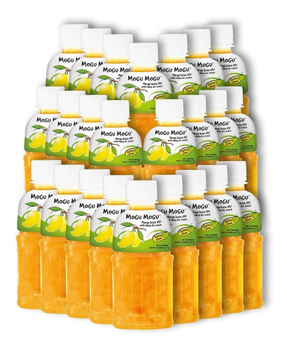 Caja Con 24pzs De Mogu Mogu De Mango Con Nata De Coco 320ml