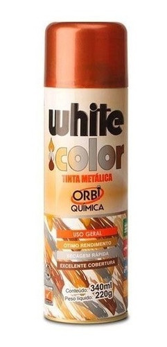 Imagem 1 de 1 de 4 Und Tinta Spray Metálica White Color Bronze