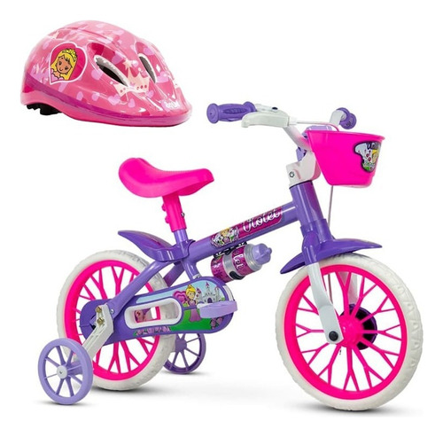 Bicicleta Infantil Violet Aro 12 + Capacete Absolute Kids Tamanho Do Quadro Único