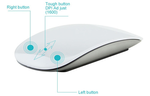 Mouse Bluetooth Recarregavel Para Macbook Cor Branco