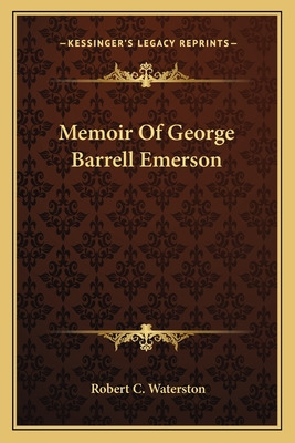 Libro Memoir Of George Barrell Emerson - Waterston, Rober...