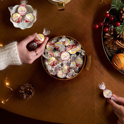 Trufas De Chocolate Blanco Con Menta Peppermint Lindt Lindor