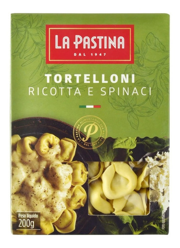 Tortelloni Ricota E Espinafre Italiano 200g La Pastina