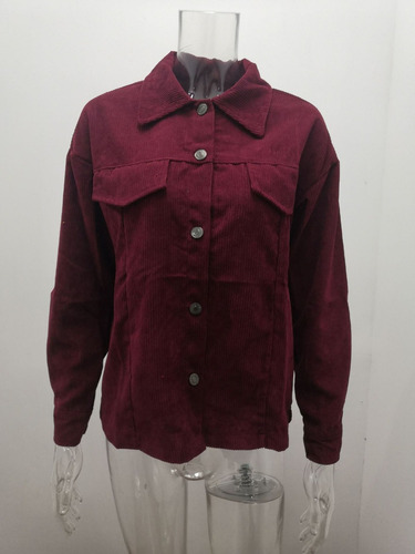 Chaqueta Cotelê Para Mujer Con Solapas Y Camiseta De Terciop