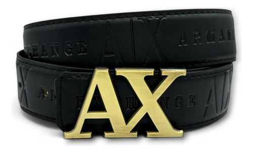 Cinturón Grabado Unisex Color Ax Dorado Matte Diseño De La Tela Troquelado Talla L 125cm